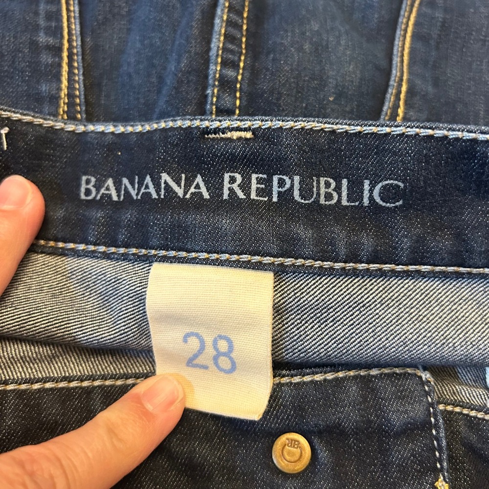 Banana Republic Denim Mini Skirt Womens 28 Dark Blue Fall Stretch Casual - Picture 4 of 7